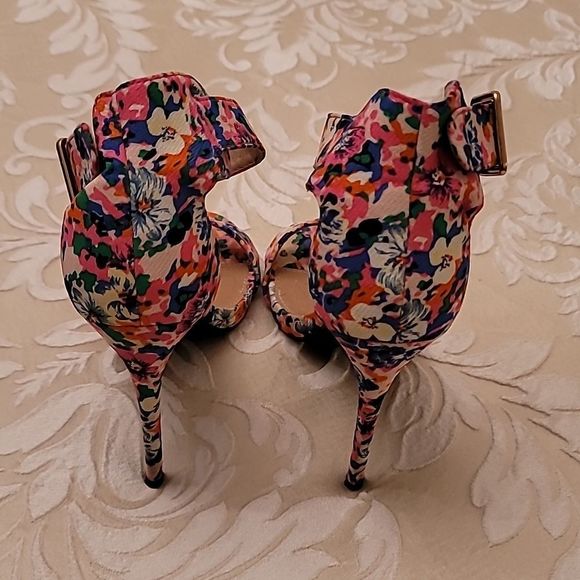 JustFab Lotus Floral High Heel Sandals - Picture 10 of 16